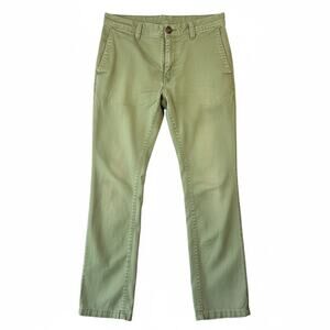 Volcom Women's Straight Leg Khaki Green Chino Trouser Skater Pants‎ - Size 32x32